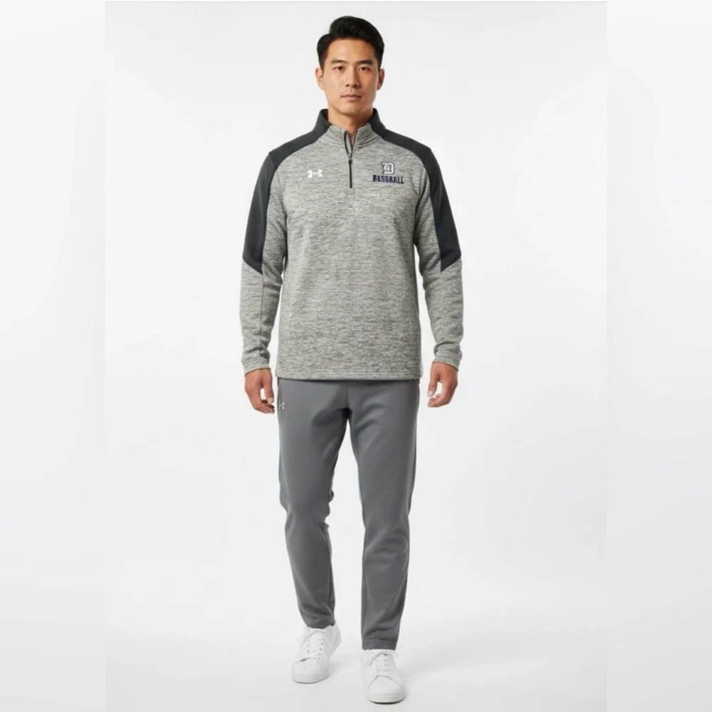 Under Armour Heathered Gray Quarter-Zip Pullover. Ships next day .